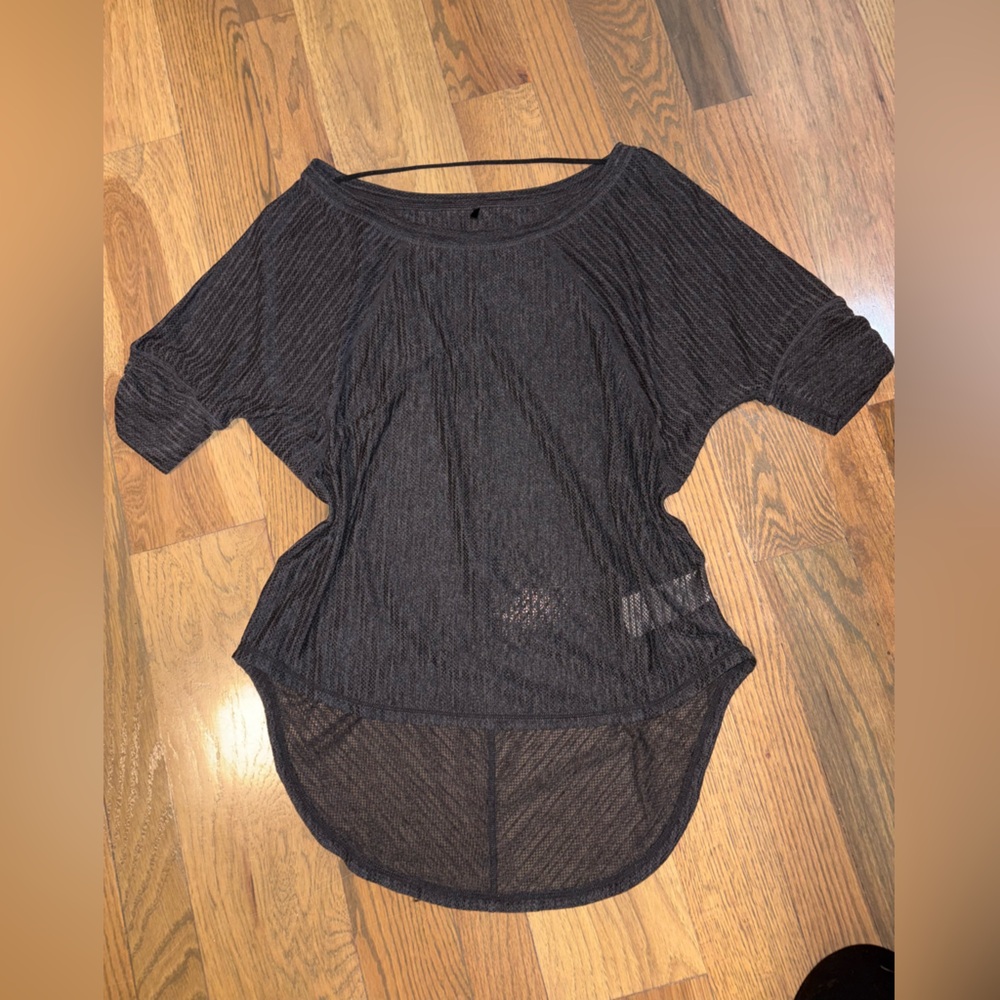Prana Charcoal Sheer Top